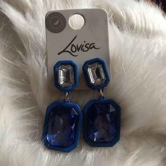 New Blue Dangly Earrings - Picture 2 of 3